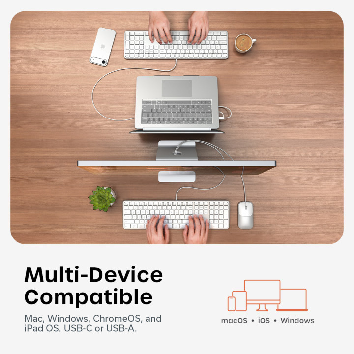 Комплект клавиатура и мишка Satechi Slim CLX3, жични, US English, сребрист - ST-ZULX3SS-EN - 3
