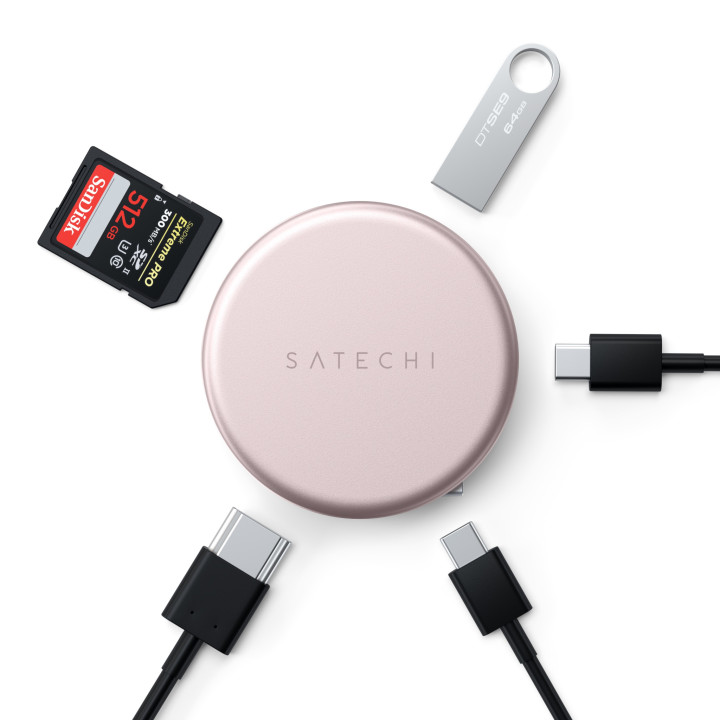 Докинг станция Satechi OntheGo 5-in-1, 1x HDMI 4K 60Hz, 1x USB-C 5Gbps, 1x USB-A 3.0 5Gbps, 1x USB-C PD 60W, четец за SD карти, 