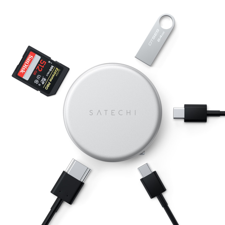 Докинг станция Satechi OnTheGo 5-in-1, 1x HDMI 4K 60Hz, 1x USB-C 5Gbps, 1x USB-A 3.0 5Gbps, 1x USB-C PD 60W, четец за SD карти, 