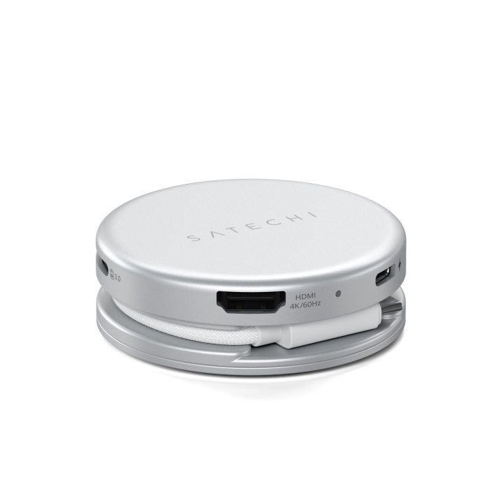 Докинг станция Satechi OnTheGo 5-in-1, 1x HDMI 4K 60Hz, 1x USB-C 5Gbps, 1x USB-A 3.0 5Gbps, 1x USB-C PD 60W, четец за SD карти, 