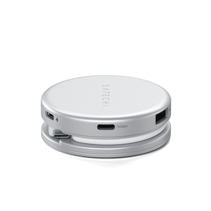 Докинг станция Satechi OnTheGo 5-in-1, 1x HDMI 4K 60Hz, 1x USB-C 5Gbps, 1x USB-A 3.0 5Gbps, 1x USB-C PD 60W, четец за SD карти, 