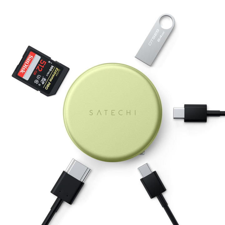 Докинг станция Satechi OntheGo, 5-in-1, HDMI 4K 60Hz, USB-C 5Gbps, USB-A 3.0 5Gbps, USB-C PD 60W, SD четец, Citrus - ST-POTG5Y -