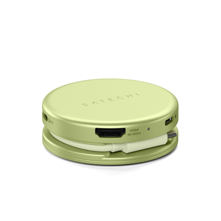 Докинг станция Satechi OntheGo, 5-in-1, HDMI 4K 60Hz, USB-C 5Gbps, USB-A 3.0 5Gbps, USB-C PD 60W, SD четец, Citrus - ST-POTG5Y -