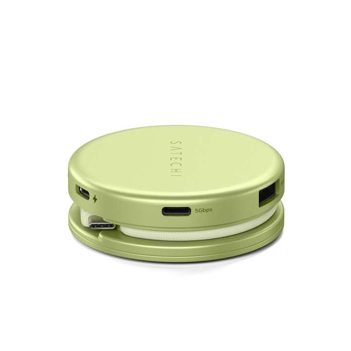 Докинг станция Satechi OntheGo, 5-in-1, HDMI 4K 60Hz, USB-C 5Gbps, USB-A 3.0 5Gbps, USB-C PD 60W, SD четец, Citrus - ST-POTG5Y -