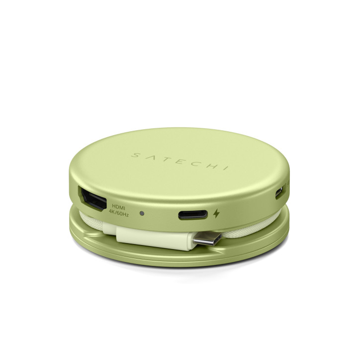 Докинг станция Satechi OntheGo, 5-in-1, HDMI 4K 60Hz, USB-C 5Gbps, USB-A 3.0 5Gbps, USB-C PD 60W, SD четец, Citrus - ST-POTG5Y -