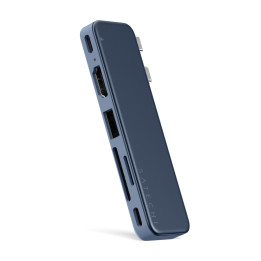 Докинг станция Satechi Snap, 1x HDMI 4K 60Hz, 1x USB-C 5Gbps, 1x USB-A 3.0 5Gbps, 1x USB-C PD, четец за microSD/SD карти, Indigo