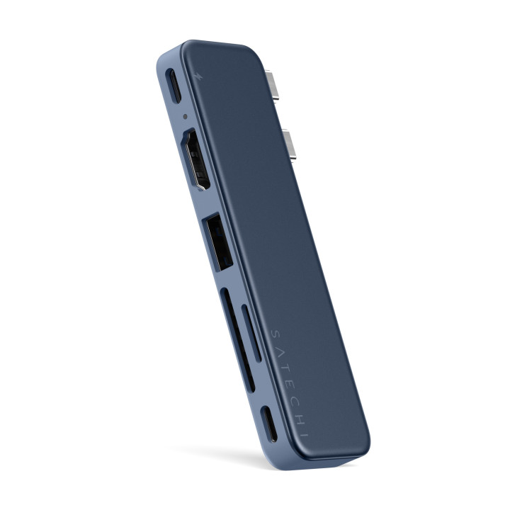 Докинг станция Satechi Snap, 1x HDMI 4K 60Hz, 1x USB-C 5Gbps, 1x USB-A 3.0 5Gbps, 1x USB-C PD, четец за microSD/SD карти, Indigo