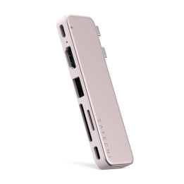 Докинг станция Satechi Snap, USB-C, HDMI 4K 60Hz, USB-C 5Gbps, USB-A 3.0 5Gbps, USB-C PD, microSD/SD четец, Blush - ST-HUSNP - 1