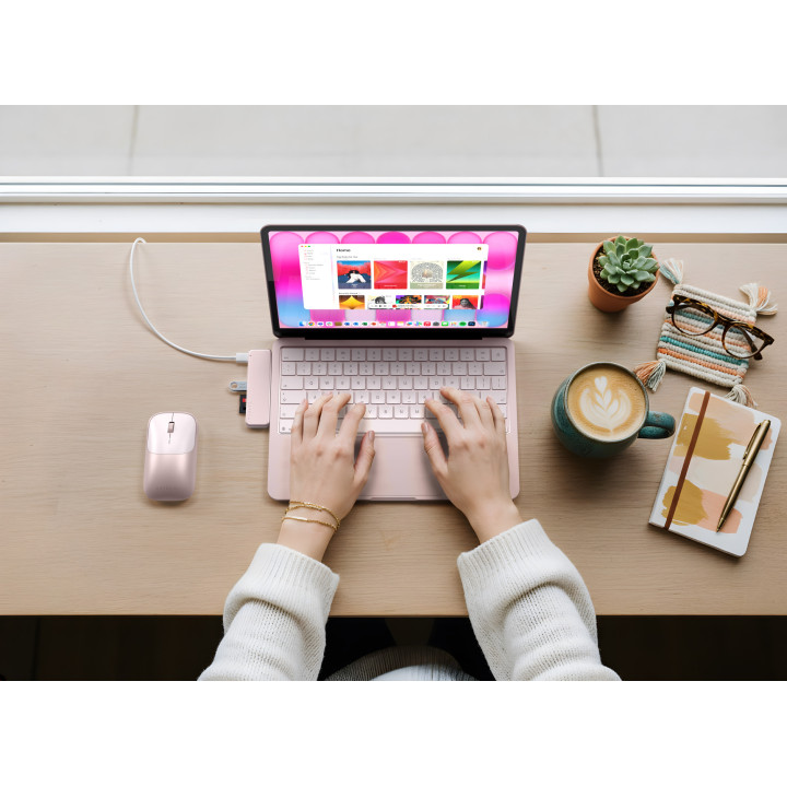 Докинг станция Satechi Snap, USB-C, HDMI 4K 60Hz, USB-C 5Gbps, USB-A 3.0 5Gbps, USB-C PD, microSD/SD четец, Blush - ST-HUSNP - 5