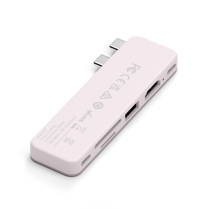 Докинг станция Satechi Snap, USB-C, HDMI 4K 60Hz, USB-C 5Gbps, USB-A 3.0 5Gbps, USB-C PD, microSD/SD четец, Blush - ST-HUSNP - 1
