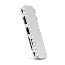 Докинг станция Satechi USB-C Snap Hub, 1x HDMI 4K 60Hz, 1x USB-C 5Gbps, 1x USB-A 3.0 5Gbps, 1x USB-C PD, 1x microSD/SD четец, Si