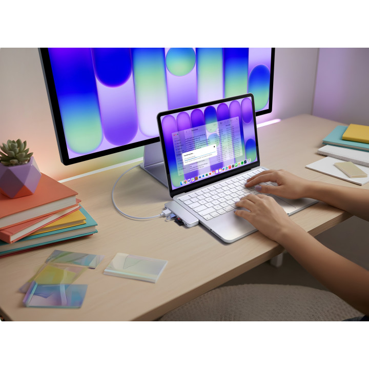 Докинг станция Satechi USB-C Snap Hub, 1x HDMI 4K 60Hz, 1x USB-C 5Gbps, 1x USB-A 3.0 5Gbps, 1x USB-C PD, 1x microSD/SD четец, Si