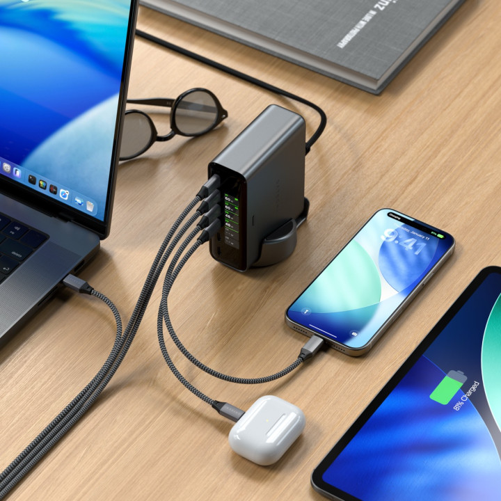 Зарядно устройство Satechi ChargeView, 240W, 6x USB-C, Space Black - ST-C6CV240C-EU - 2
