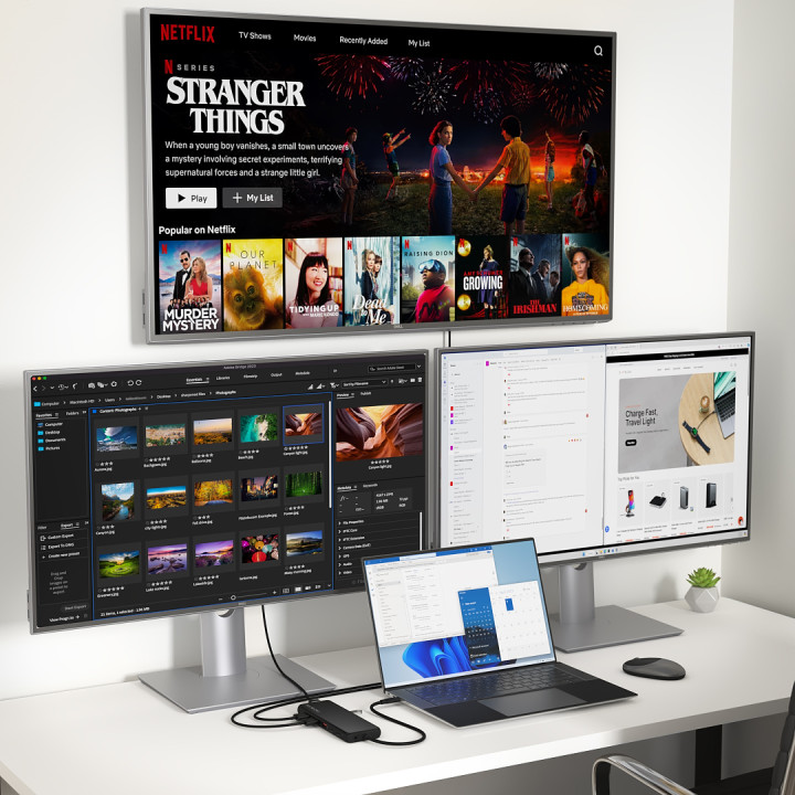 USB-C докинг станция Satechi 13-in-1 Triple Display Multiport, 3x дисплей, черен - ST-P3D13K - 3