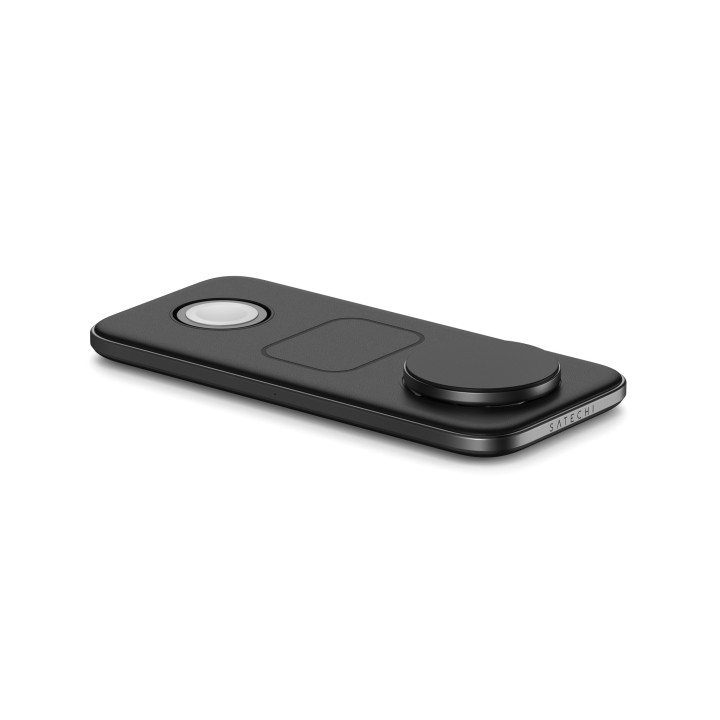 Безжично зарядно Satechi Qi2 Trio, 3 в 1 за телефон, слушалки и часовник, Space Gray, щепсели Type A, C, G - ST-QTPM-EA - 9