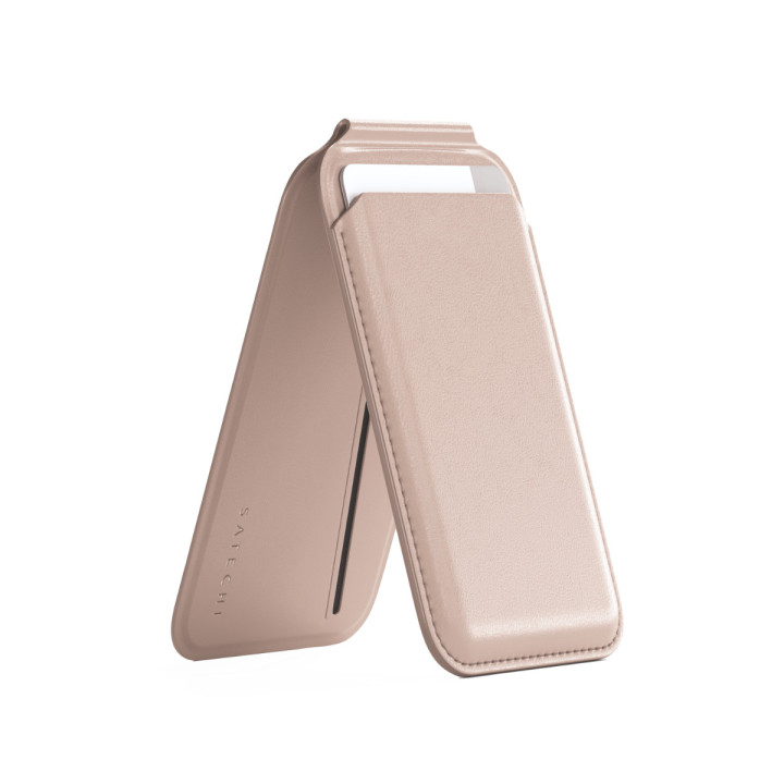 Магнитна стойка с портфейл Satechi Vegan-Leather, за iPhone 12/13/14/15 всички модели, веган кожа, Desert Rose - ST-VLWR - 1