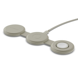 Безжично зарядно Satechi OntheGo 3-in-1, Sand - ST-QTG31W - 1