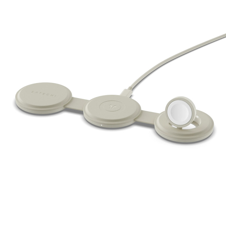 Безжично зарядно Satechi OntheGo 3-in-1, Sand - ST-QTG31W - 5