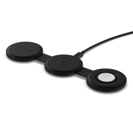 Безжично зарядно Satechi OntheGo 3-in-1, черно - ST-QTG31K - 1