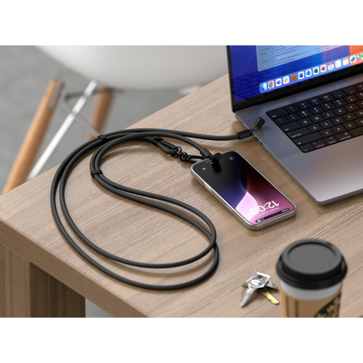 Кабел с връзка за носене Satechi OntheGo Crossbody Lanyard, черен - ST-LOTGLK - 4