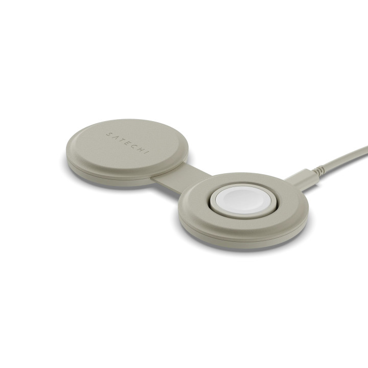 Безжично зарядно Satechi OntheGo, 2-in-1, Sand - ST-QTG21W - 1