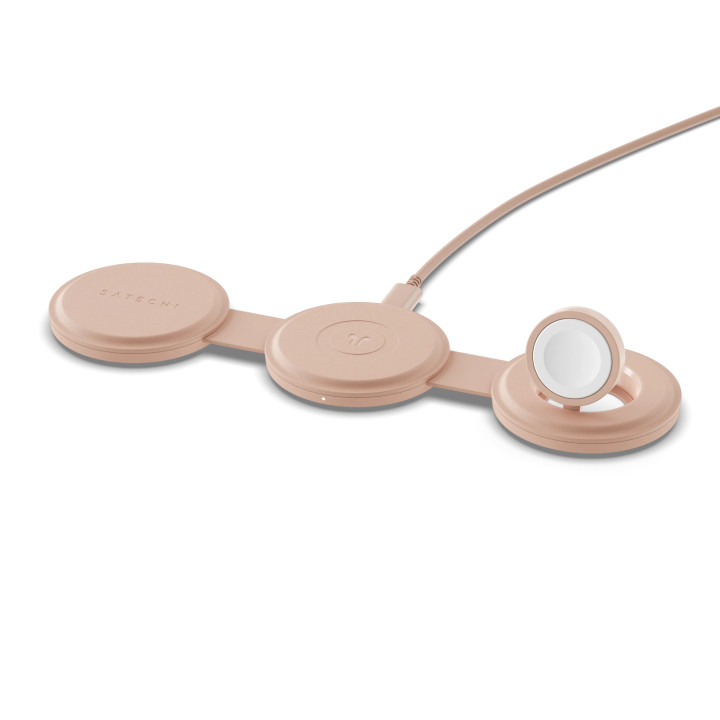 Безжично зарядно устройство Satechi OntheGo 3-in-1, Desert Rose - ST-QTG31R - 6