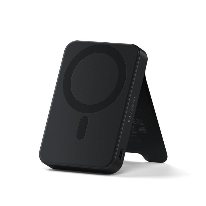 Външна батерия Satechi Qi2 Magnetic with Stand, 10000mAh, магнитна безжична зареждане Qi2, със стойка, черна - ST-B10Q2SK - 1