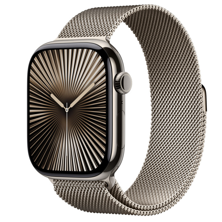 Смарт часовник Apple Watch Series 10 Cellular, 46mm Natural Titanium Case, Natural Milanese Loop, размер M/L - MWYC3QC/A - 1