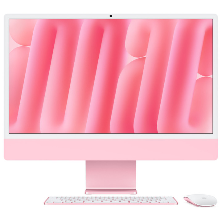 Компютър All-in-One Apple iMac 24, 24" 4.5K Retina, Apple M1 8-core CPU, 8-core GPU, 16GB, 256GB SSD, macOS, Pink - mwug3ze/a - 
