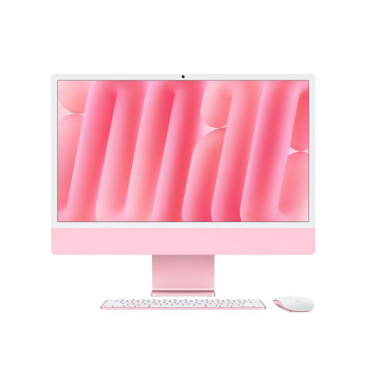 Компютър All-in-One Apple iMac 24, 24" 4.5K Retina, Apple M1 8-core CPU, 8-core GPU, 16GB, 256GB SSD, macOS, Pink - mwug3ze/a - 