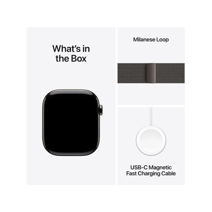 Смарт часовник Apple Watch Series 11 Cellular, 46mm Slate Titanium Case, Slate Milanese Loop, размер S/M - MFD34MP/A - 5