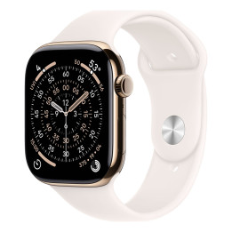 Смарт часовник Apple Watch Series 11 Cellular, 46mm, Gold Titanium корпус, Light Blush Sport Band, размер M/L - MFD64MP/A - 1