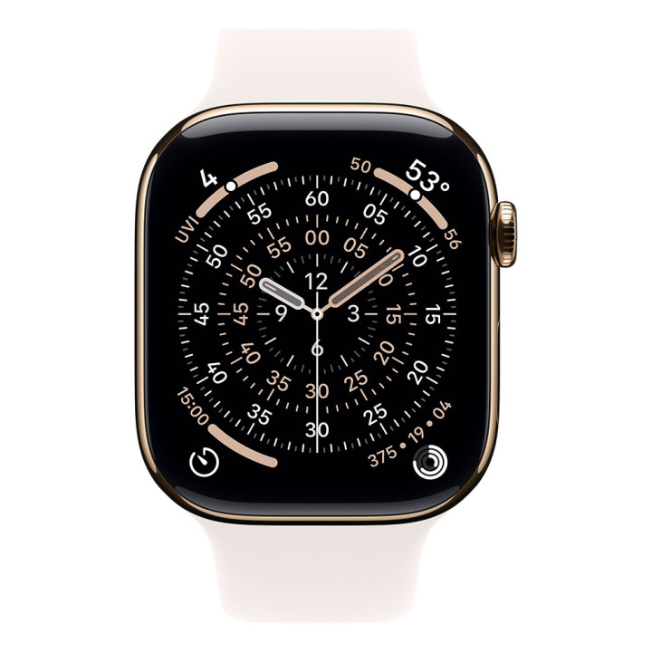 Смарт часовник Apple Watch Series 11 Cellular, 46mm, Gold Titanium корпус, Light Blush Sport Band, размер M/L - MFD64MP/A - 2