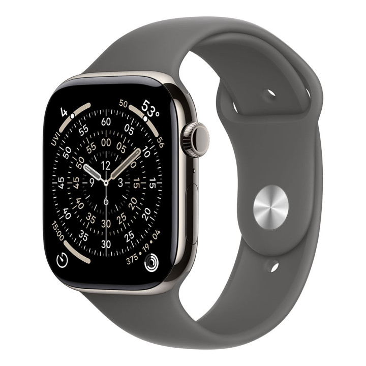 Смарт часовник Apple Watch Series 11 Cellular, 46mm, Natural Titanium Case, Stone Grey Sport Band, M/L - MFCX4MP/A - 1