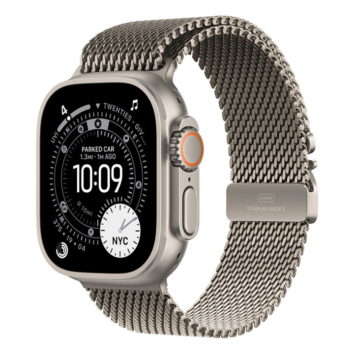 Смарт часовник Apple Watch Ultra 3, 49mm Natural Titanium, Cellular, Natural Titanium Milanese Loop - Small - MEWW4QC/A - 1