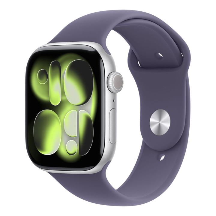 Смарт часовник Apple Watch Series 11 Cellular, 46mm, Silver Aluminium Case, Purple Fog Sport Band M/L - MFCR4MP/A - 1