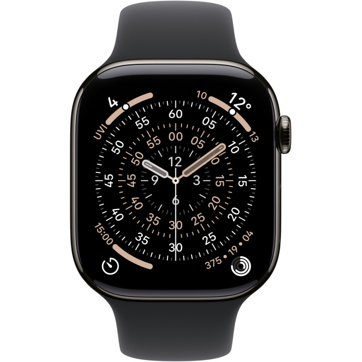 Смарт часовник Apple Watch S11, Cellular, 42mm, Slate Titanium Case, Black Sport Band, M/L - MF8T4MP/A - 3