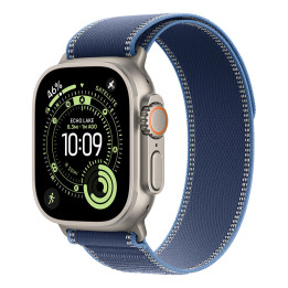 Смарт часовник Apple Watch Ultra 3, Cellular, 49mm Natural Titanium Case, Blue/Bright Blue Trail Loop, S/M - MEWR4QC/A - 1
