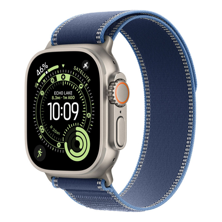 Смарт часовник Apple Watch Ultra 3, Cellular, 49mm Natural Titanium Case, Blue/Bright Blue Trail Loop, S/M - MEWR4QC/A - 1