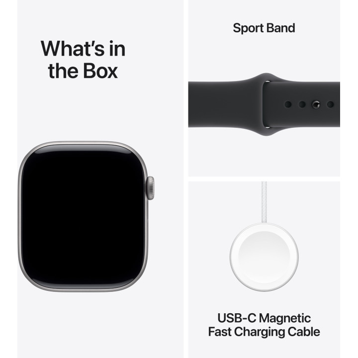Смарт часовник Apple Watch Series 11 GPS, 42mm Space Grey алуминиев корпус, Black Sport Band S/M - MEQW4MP/A - 4