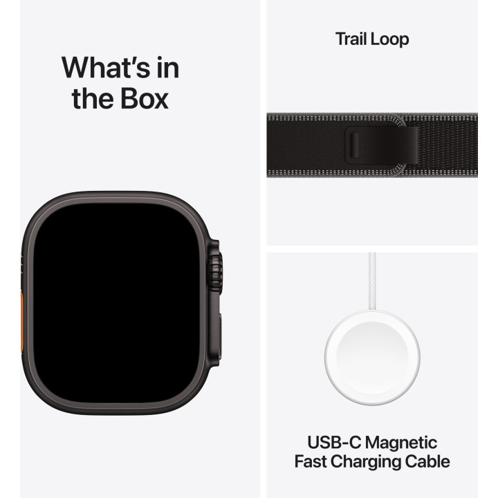 Смарт часовник Apple Watch Ultra 3 Cellular, 49mm Black Titanium Case, Black/Charcoal Trail Loop M/L - mf1h4qc/a - 4
