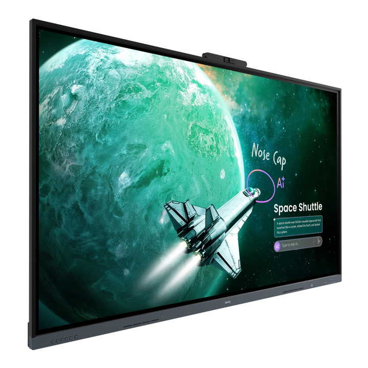 Интерактивен дисплей BenQ RE8605AC, 86" 4K UHD, Precision IR, 50 точки на допир, вградена 4K камера, Wi-Fi 6, 2x30W, Android 16.