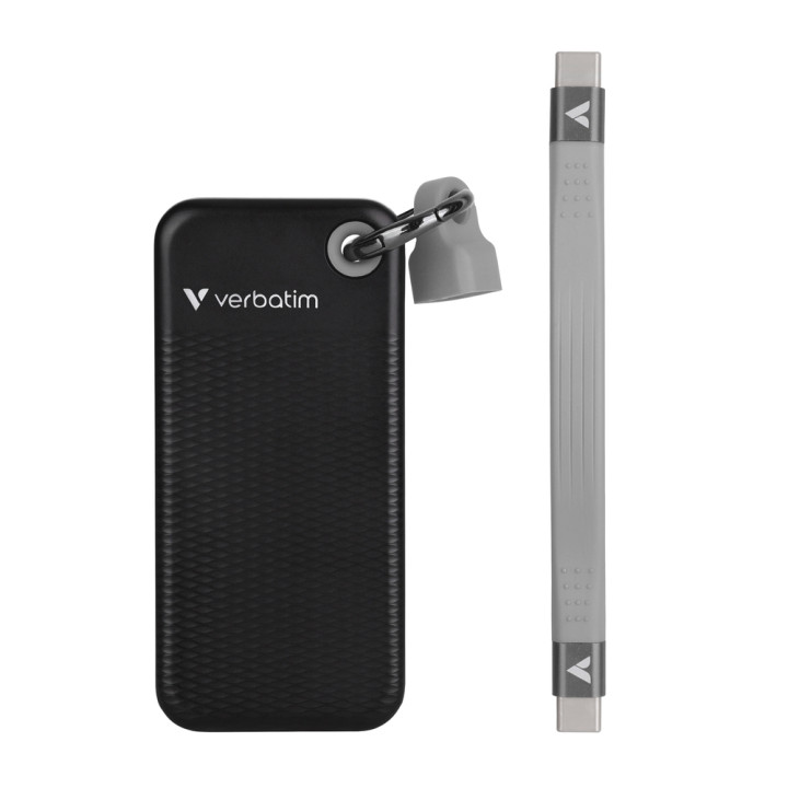 Външен SSD диск Verbatim Pocket, 2TB USB 3.2 Gen 2 1000MB/s Black/Grey - 32194 - 2