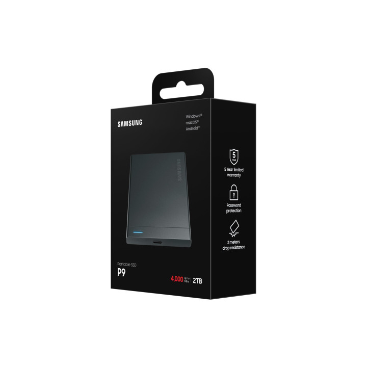 Външен SSD диск Samsung P9 Portable, 2TB USB 4 Gen 3x2 40Gbps, 4000MB/s - MU-PJ2T0G/WW - 7