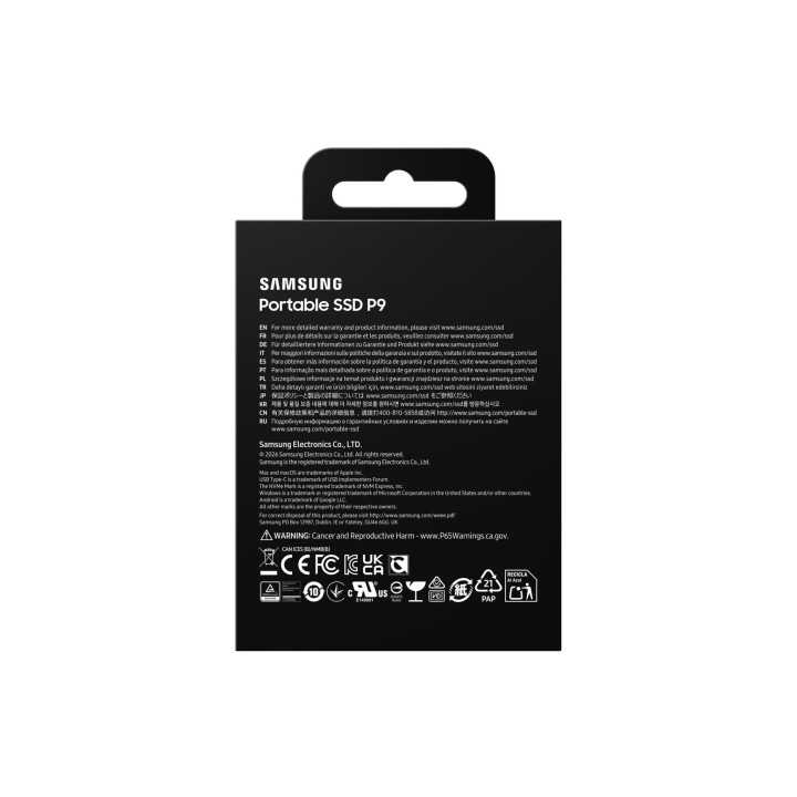 Външен SSD диск Samsung P9 Portable, 2TB USB 4 Gen 3x2 40Gbps, 4000MB/s - MU-PJ2T0G/WW - 11