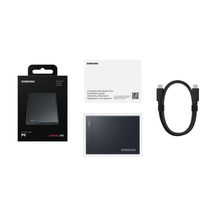 Външен SSD диск Samsung P9 Portable, 2TB USB 4 Gen 3x2 40Gbps, 4000MB/s - MU-PJ2T0G/WW - 12