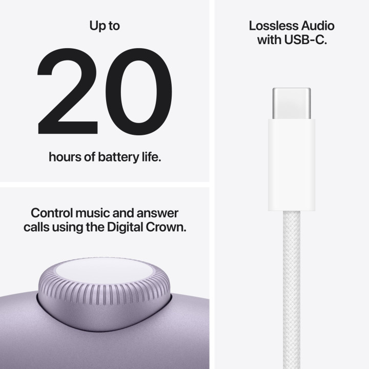 Слушалки Apple AirPods Max 2, безжични, Bluetooth, активно шумопотискане, Purple - MHWP4ZM/A - 3