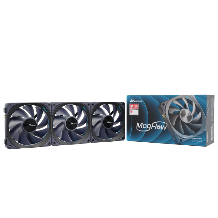 Комплект вентилатори Seasonic MagFlow 1225 PWM Fan - 120mm, Triple Kit - 1YFNDF1RT3A10W