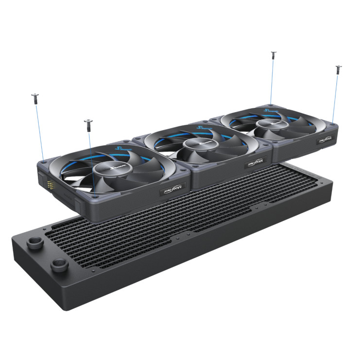 Комплект вентилатори Seasonic MagFlow 1225 PWM Fan - 120mm, Triple Kit - 1YFNDF1RT3A10W