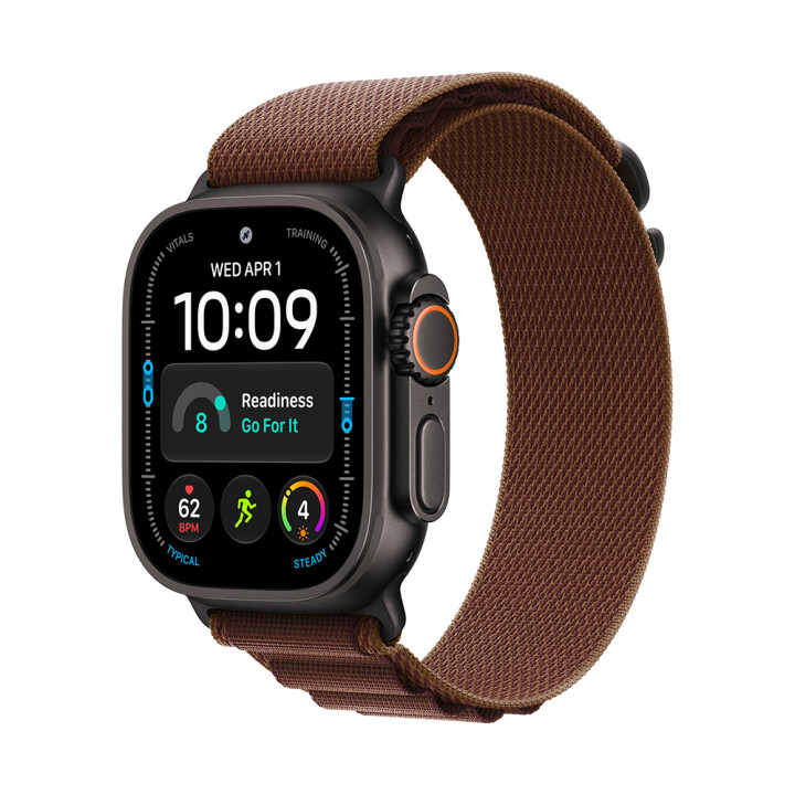 Смарт часовник Apple Watch Ultra 4, Cellular, 49mm, Black Titanium Case, Burgundy Alpine Loop - mjc14qh/a - 1